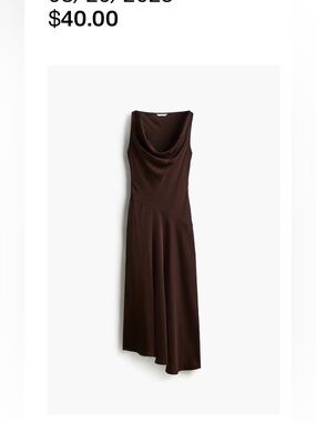H&M Brown Cowl Neck Sleeveless Maxi Dress